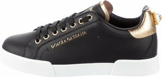 dolce & gabbana leather sneakers with scarf laces