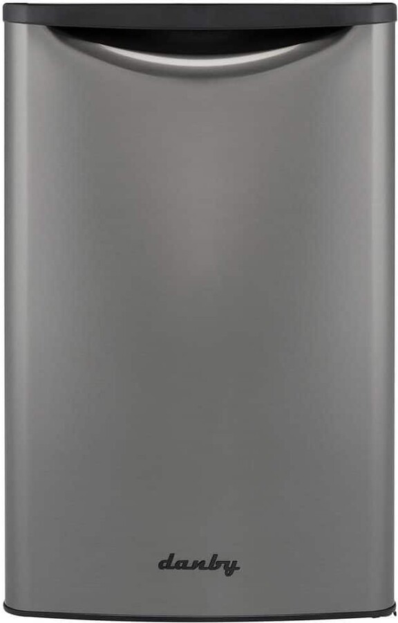 Danby Contemporary Classic 20.75 in. 4.4 cu. ft. Retro Mini Refrigerator in Black Stainless Look