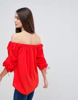 Thumbnail for your product : AX Paris Ruched Sleeve Top