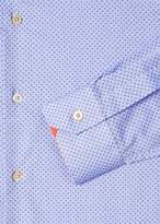 Thumbnail for your product : Paul Smith Men's Tailored-Fit Purple 'Geometric' Motif Cotton Shirt With Contrast Cuff Lining