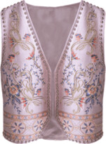 DROLE DE COPINE Flower Gilet Suede - ShopStyle Jackets