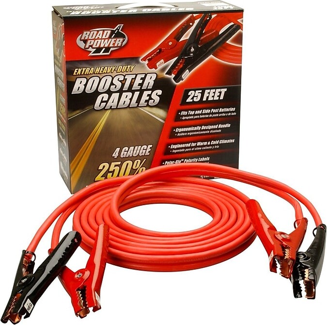 Coleman Cable 08662 4-Gauge Extra Heavy Duty Booster Cables, Polar-Glo Clamps, 25-Feet