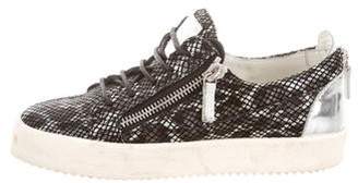 Giuseppe Zanotti Embossed Suede Low-Top Sneakers