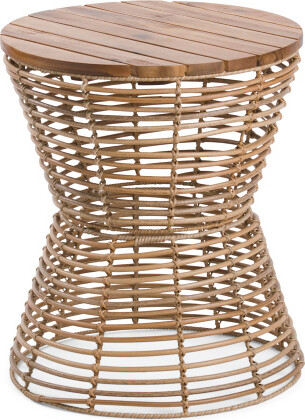 TJMAXX Indoor Outdoor Acacia Wood Top Table - ShopStyle