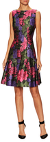Thumbnail for your product : Oscar de la Renta Sleeveless Boatneck Flare Skirt Dress
