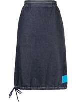 Thumbnail for your product : Sunnei Logo-Patch Denim Skirt