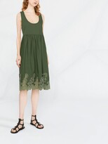 Thumbnail for your product : P.A.R.O.S.H. Floral Embroidery Midi Dress