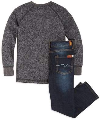 7 For All Mankind Boys' Henley Tee and Jean Set - Little Kid