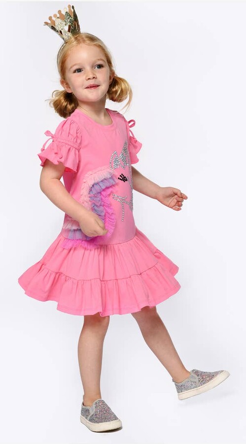 Baby Sara Infant-L-Toddler-L-Little-Girls-Unicorn-Fit-Flare-Dress