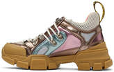 Thumbnail for your product : Gucci Pink and Green Flashtrek Sneakers