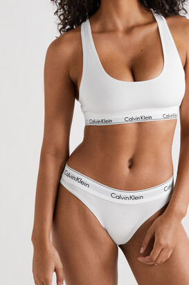 Calvin Klein Underwear Reimagined Heritage Stretch-cotton Jersey Underwired Balconette  Bra - Black - ShopStyle