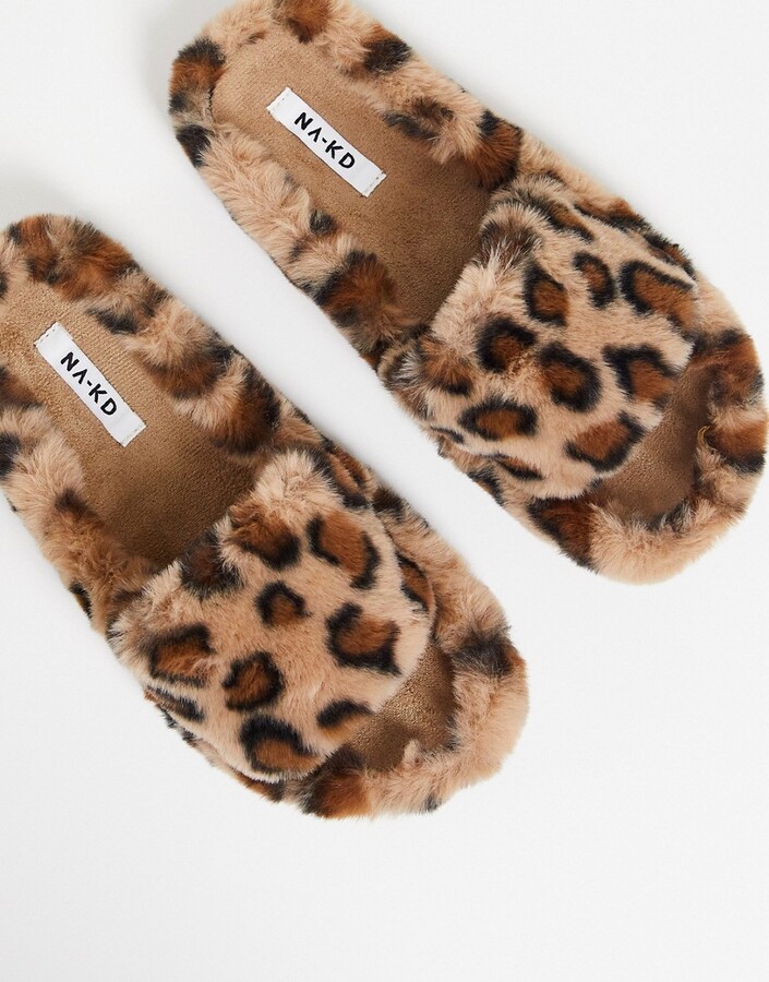leopard skin slippers