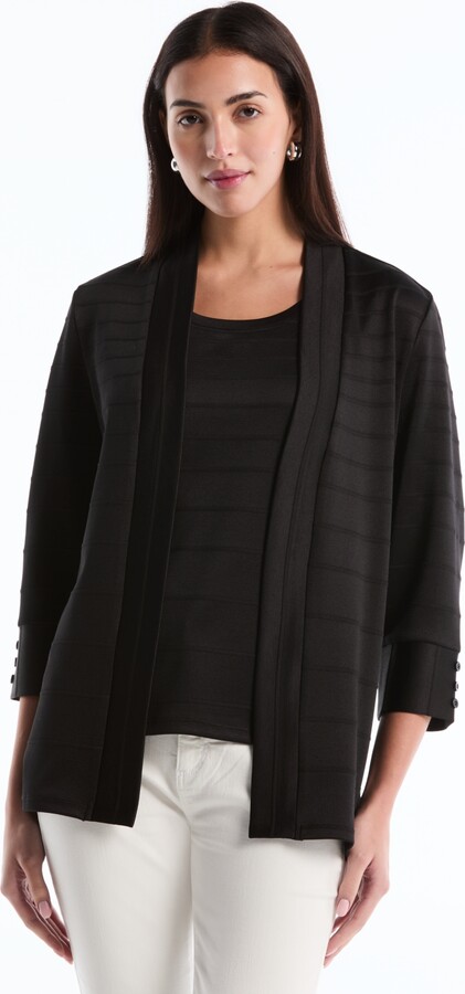 Rafaella Petite Ottoman Knit Cardigan Sweater
