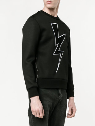 Neil Barrett lightning bolt applique sweatshirt