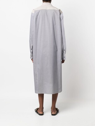 Sofie D'hoore Contrasting-Panel Shirt Midi Dress