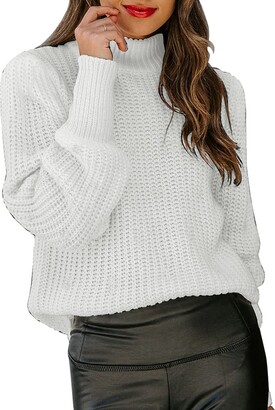 BRNEBN Female Winter Women White Star Dust Wool Turtleneck Sweater Pullover Womens Black Sweater Coat Thick 