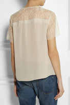 Thumbnail for your product : Mason by Michelle Mason Lace-trimmed silk crepe de chine top