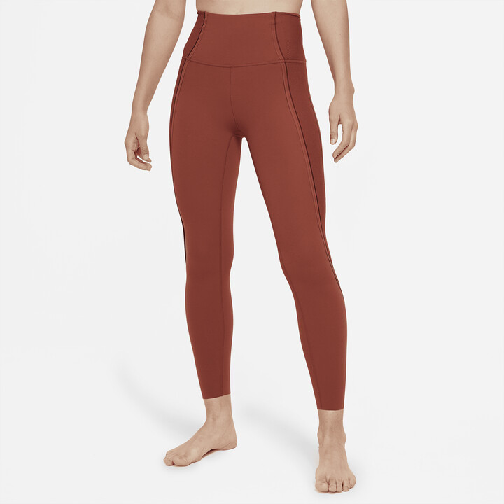 Nike Women's Yoga Luxe High-Waisted 7/8 Ribbed Infinalon Leggings in Red -  ShopStyle Plus Size Pants