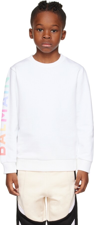 Balmain Kids White Bonded Sweatshirt