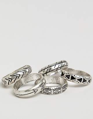 Reclaimed Vintage Relaimed Vintage inspired ring pack in silver exclusive at ASOS
