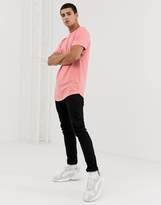 Thumbnail for your product : Jack and Jones Originals longline curved hem t-shirt in pink