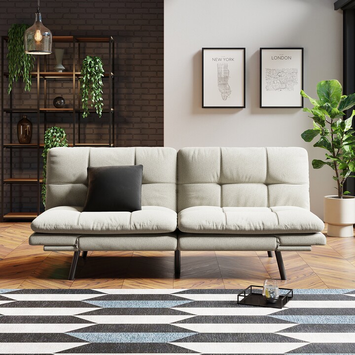 Dunelm Harrison Quilted Chenille Clic Clac sofa bed Beige ShopStyle