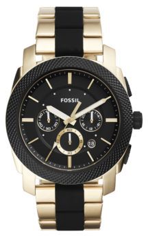 Fossil Stainless Steel Black Dial Chronograph Watch