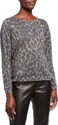 Majestic Filatures Leopard-Print Cotton-Cashmere Pullover