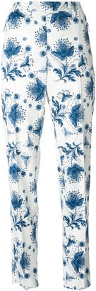 Alexander McQueen floral straight leg trousers