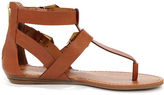 Thumbnail for your product : Vivian 33 Tan and Gold Buckled Thong Sandals