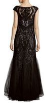 Thumbnail for your product : Teri Jon Cap Sleeve Lace Gown