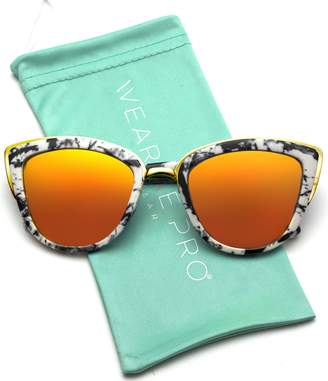 Cat Eye WearMe Pro Womens Mirrored Revo Reflective Lenses Oversized Cateyes Sunglasses