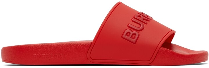 Burberry red slides Clearance
