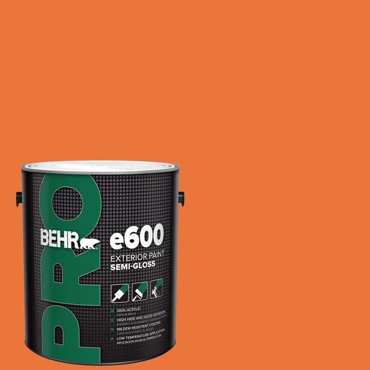 BEHR PRO 1 gal. #HDC-MD-27 Tart Orange Semi-Gloss Acrylic Exterior Paint