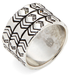 House Of Harlow Silver-Tone Echo Crest Cocktail Ring