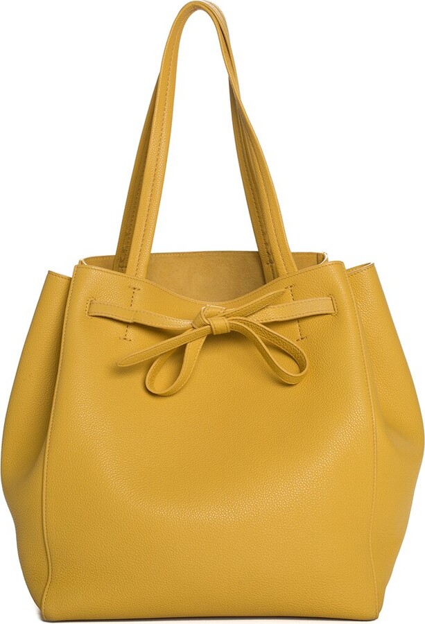 Celine Yellow Leather Medium Phantom Luggage Tote Bag