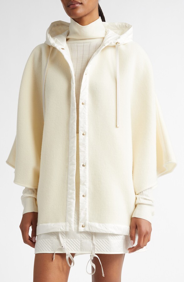 Moncler Classic Hooded Virgin Wool & Cashmere Cape
