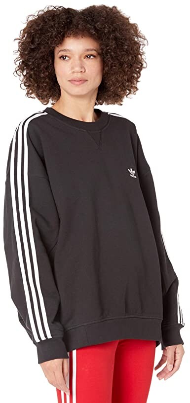 adidas 3-Stripes Oversized Sweatshirt Women's Clothing - ShopStyle  Activewear Tops