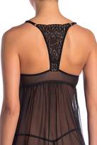 Thumbnail for your product : Jessica Simpson Lace Mesh Babydoll Chemise & Thong 2-Piece Set