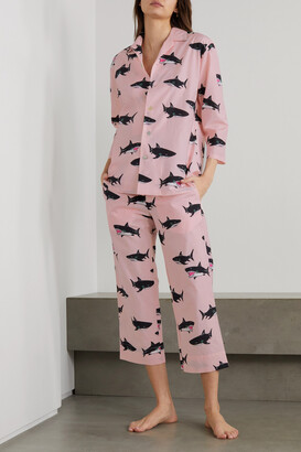 Olivia von Halle Casablanca Attina Printed Cotton And Silk-blend Pajama Set - Pink