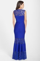 Thumbnail for your product : Tadashi Shoji Lace Inset Pintuck Trumpet Gown