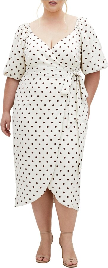 City Chic Plus Size 100% Linen Claudine Print Dress