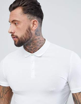 ASOS Design Muscle Fit Jersey Polo In White