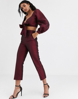 ASOS DESIGN taffeta two-piece slim pants