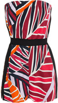 Thumbnail for your product : Emilio Pucci Strapless Printed Cotton-blend Terry Playsuit