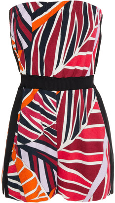 Emilio Pucci Strapless Printed Cotton-blend Terry Playsuit