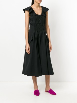 Carven Gathered Front Fit And Flare Dress