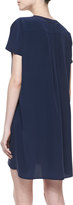 Thumbnail for your product : Vince V-Neck Short-Sleeve Silk Dress