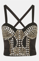 Thumbnail for your product : Topshop Coin Stud Crop Corset Top