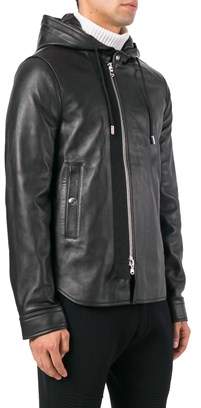 Diesel Men's Black Leather Outerwear Jacket.
